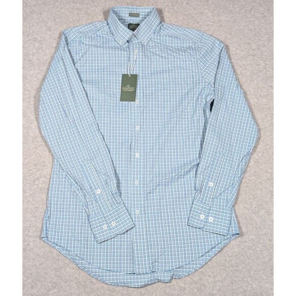 GENTEAL Men Shirt Small NWT $125 Bradbury Performance Plaid Lightweight L/S